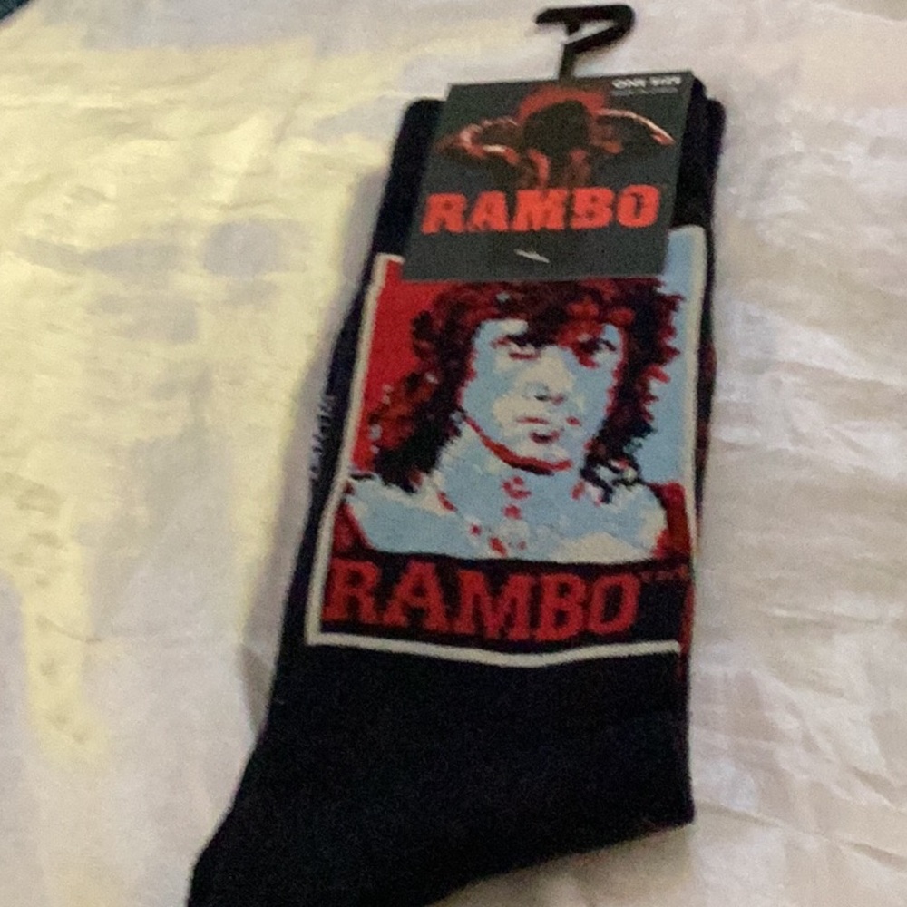NWT FUN Rambo Unisex Socks Size 7–12 
Socks Are Perfect Addition To Your Closet